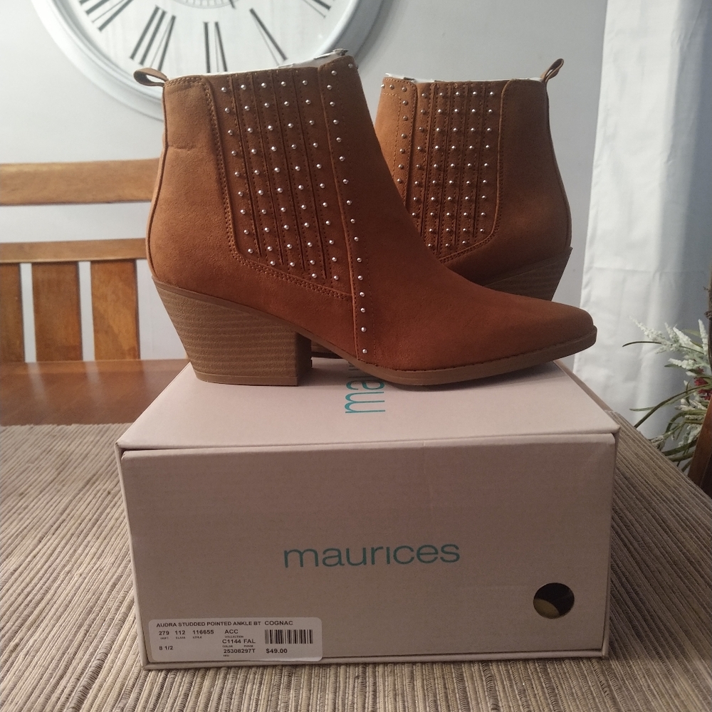 NIB Cognac Ankle Boot